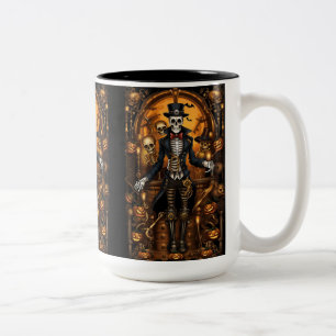 Steampunk Skelet 2 Tweekleurige Koffiemok