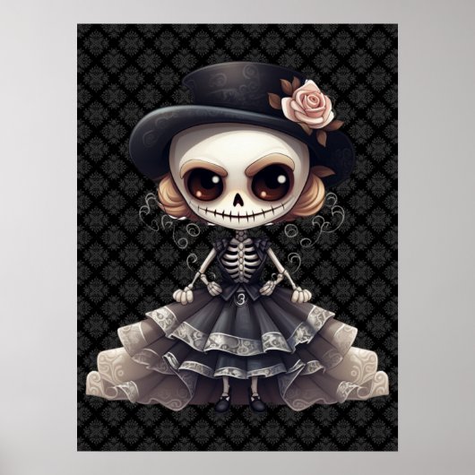 Steampunk Skeleton Art Poster (Voorkant)
