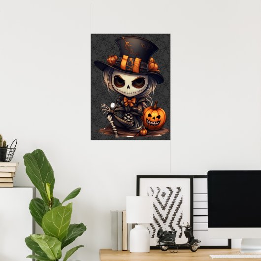Steampunk Skeleton Art Poster (Thuiskantoor)