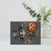 Steampunk Skeleton Briefkaart (Staand voorkant)