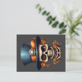 Steampunk Skeleton Briefkaart (Staand voorkant)