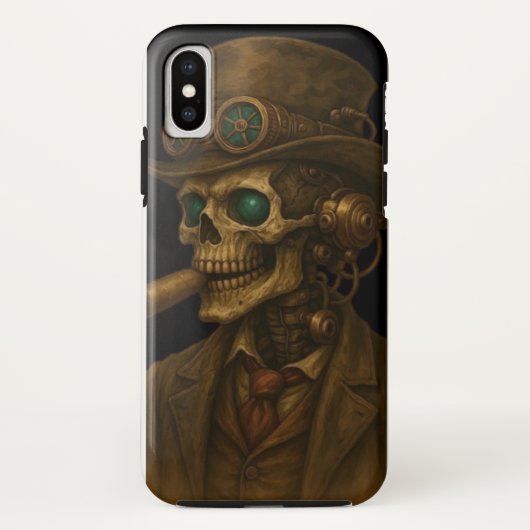Steampunk Skeleton Gentleman Mobiel Hoesje (Achterkant)