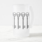 Steampunk Skeleton Key Matglas Bierpul (Voorkant rechts)