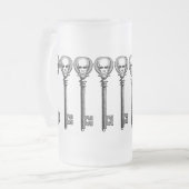 Steampunk Skeleton Key Matglas Bierpul (Voorkant links)