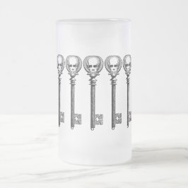 Steampunk Skeleton Key Matglas Bierpul