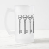 Steampunk Skeleton Key Matglas Bierpul (Links)