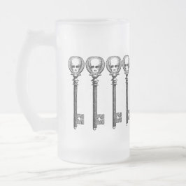 Steampunk Skeleton Key Matglas Bierpul