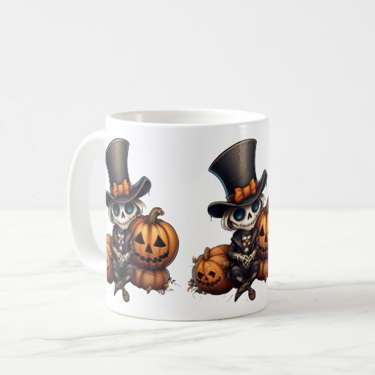 Steampunk Skeleton Mok (Voorkant links)