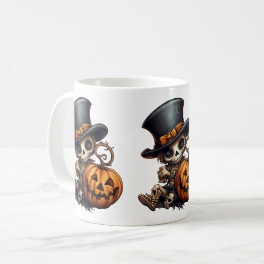 Steampunk Skeleton Mok (Voorkant links)