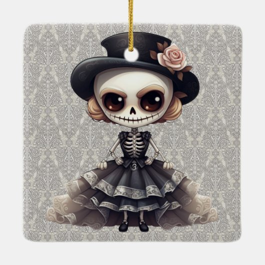 Steampunk Skeleton Ornament (Achterkant)