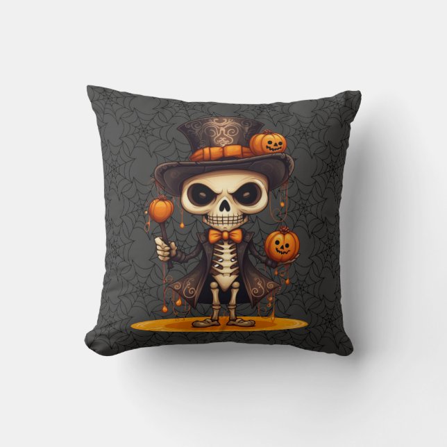 Steampunk Skeleton Sierkussen (Voorkant)