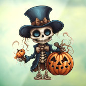 Steampunk Skeleton Window Cling Raamsticker (Vel 3)