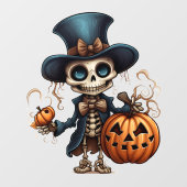 Steampunk Skeleton Window Cling Raamsticker (Vel)