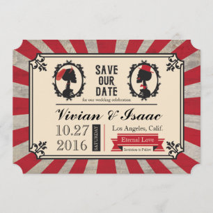 Steampunk Skull Cameo Wedding Bewaar de datums Save The Date