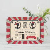 Steampunk Skull Cameo Wedding Bewaar de datums Save The Date (Staand voorkant)