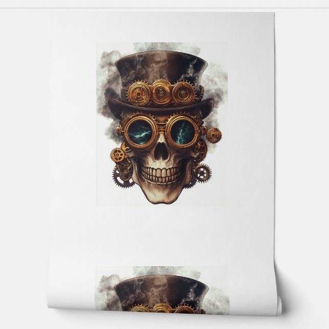 Steampunk Skull Engine Behang (Afrollen)
