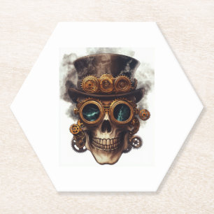 Steampunk Skull Engine Kartonnen Onderzetters