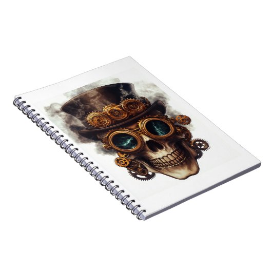 Steampunk Skull Engine Notitieboek (Rechterzijde)