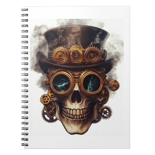 Steampunk Skull Engine Notitieboek (Voorkant)