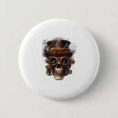 Steampunk Skull Engine Ronde Button 5,7 Cm (Voorkant)
