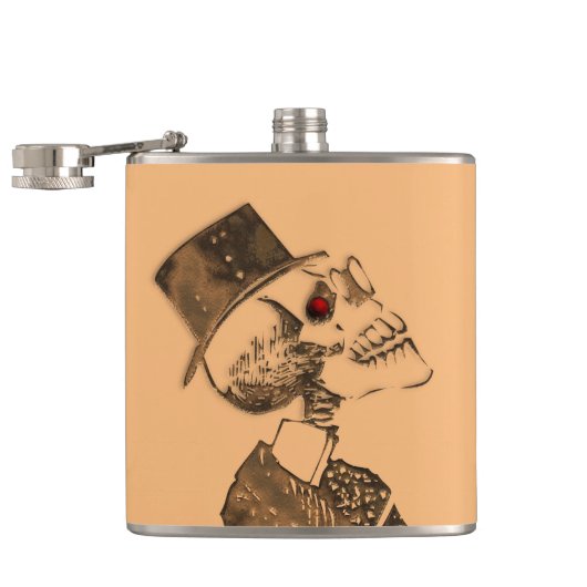 Steampunk Skull Flask Heupfles (Geopend)