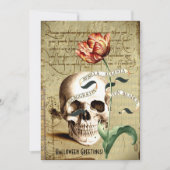 Steampunk Skull Floral die Halloween schrijft Kaart (Voorkant)