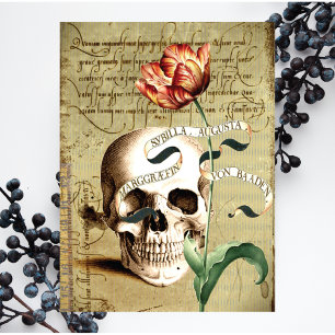 Steampunk Skull Floral die Halloween schrijft Kaart