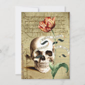 Steampunk Skull Floral Halloween 4.5" x 6.25" Kaart (Voorkant)