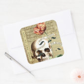 Steampunk Skull Floral Schrijven Halloween Sticker (Envelop)