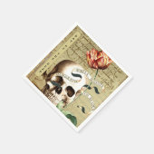 Steampunk Skull Floral Schrijven Halloween Sticker Servet (Hoek)