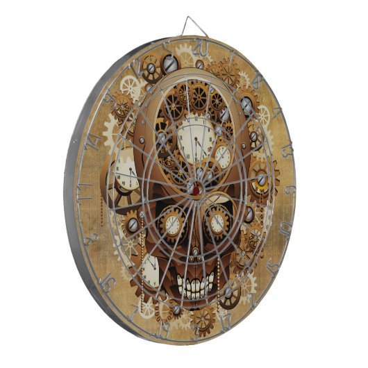 Steampunk Skull Gothic Style Dartbord (Voorkant Links)