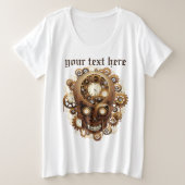 Steampunk Skull Gothic Style Grote Maat T-shirt (Design voorkant)