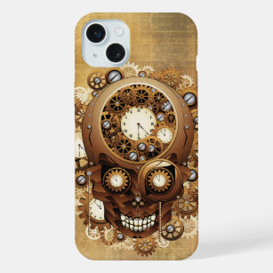 Steampunk Skull Gothic Style iPhone 15 Plus Case