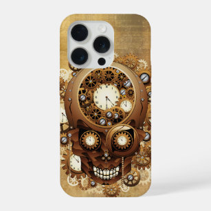 Steampunk Skull Gothic Style iPhone 15 Pro Case