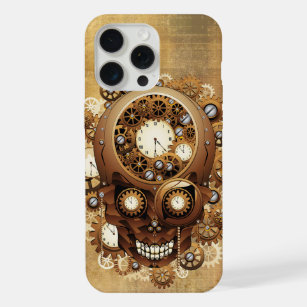 Steampunk Skull Gothic Style iPhone 15 Pro Max Case