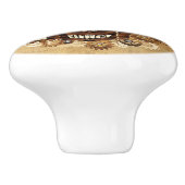 Steampunk Skull Gothic Style Keramische Knop (Zijkant)