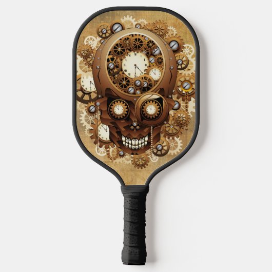 Steampunk Skull Gothic Style Pickleball Paddle (Achterkant)