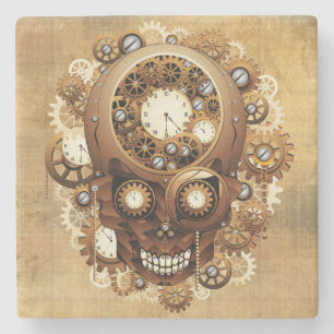 Steampunk Skull Gothic Style Stenen Onderzetter