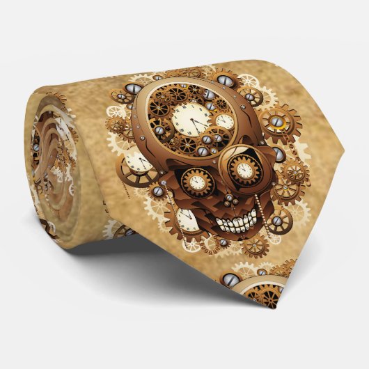 Steampunk Skull Gothic Style Stropdas (Opgerold)