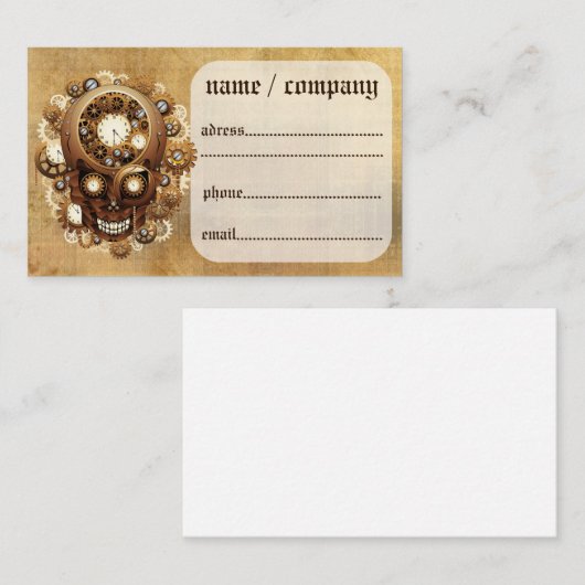 Steampunk Skull Gothic Style Visitekaartje (Voorkant / Achterkant)