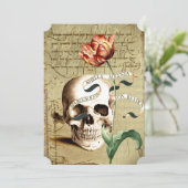 Steampunk Skull  Halloween Uitnodigingen (Staand voorkant)