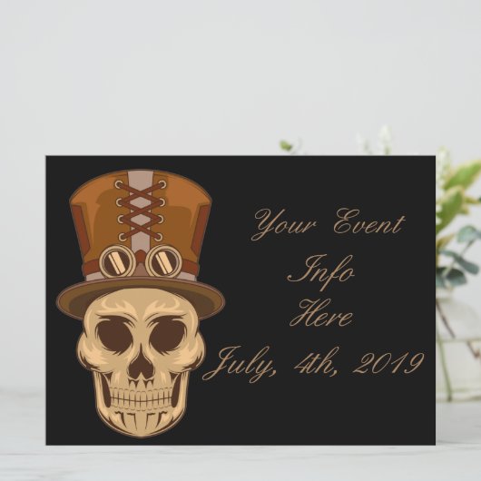 Steampunk Skull in Top Hat Thunder_Cove (Staand voorkant)