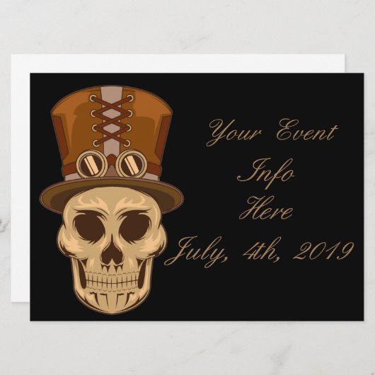 Steampunk Skull in Top Hat Thunder_Cove (Voorkant / Achterkant)