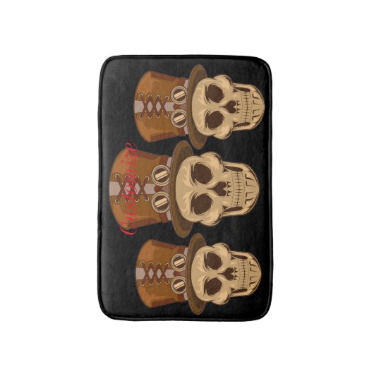 Steampunk Skull in Top Hat Thunder_Cove Badmat (Voorkant Verticaal)
