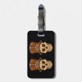 Steampunk Skull in Top Hat Thunder_Cove Bagagelabel (Achterkant verticaal)