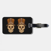 Steampunk Skull in Top Hat Thunder_Cove Bagagelabel (Achterkant horizontaal)