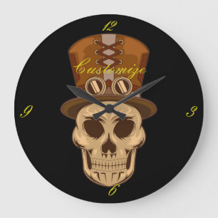 Steampunk Skull in Top Hat Thunder_Cove Grote Klok