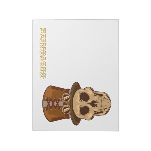 Steampunk Skull in Top Hat Thunder_Cove Journal Notitieblok (Linkerzijde)