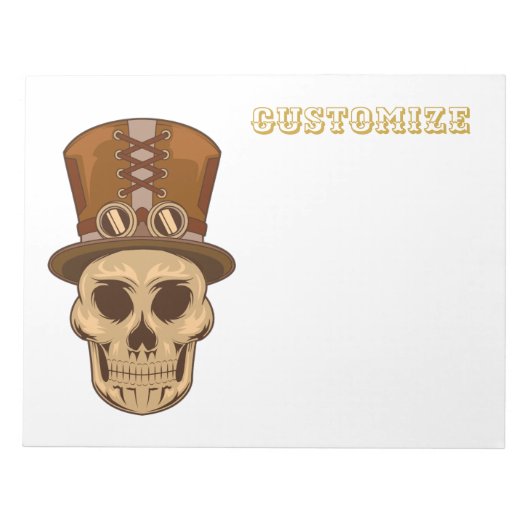 Steampunk Skull in Top Hat Thunder_Cove Journal Notitieblok (Voorkant)