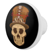 Steampunk Skull in Top Hat Thunder_Cove Keramische Knop (Rechts)